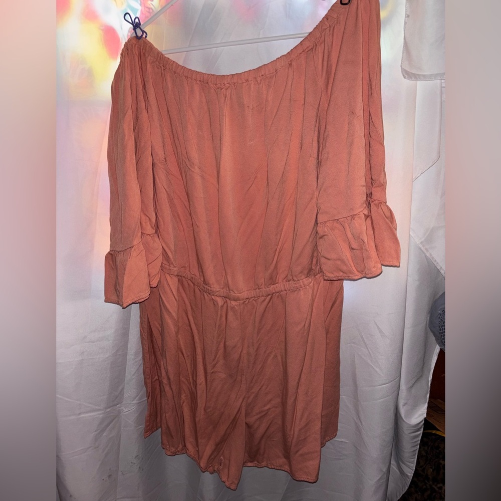 Peach Women’s Shorts Romper Off Shoulder